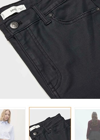 Siyah Kadın Mumlu Deri Midi Pantolon Zara - Görsel 6