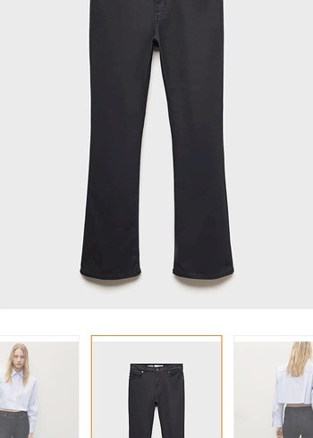 Siyah Kadın Mumlu Deri Midi Pantolon Zara - Görsel 3