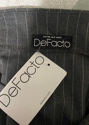 DeFacto Siyah Çizgili Pilili Midi Etek zara - Görsel 4