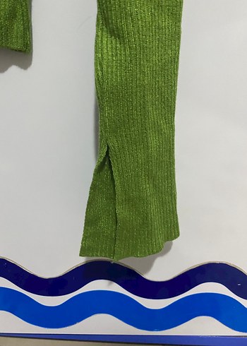 Pull and Bear Yeşil Kadın Boğazlı Triko Kazak Zara - Görsel 3