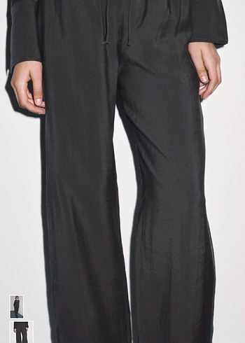 Zara Siyah Kadın pantolon - İpeksi, Saten - Görsel 2