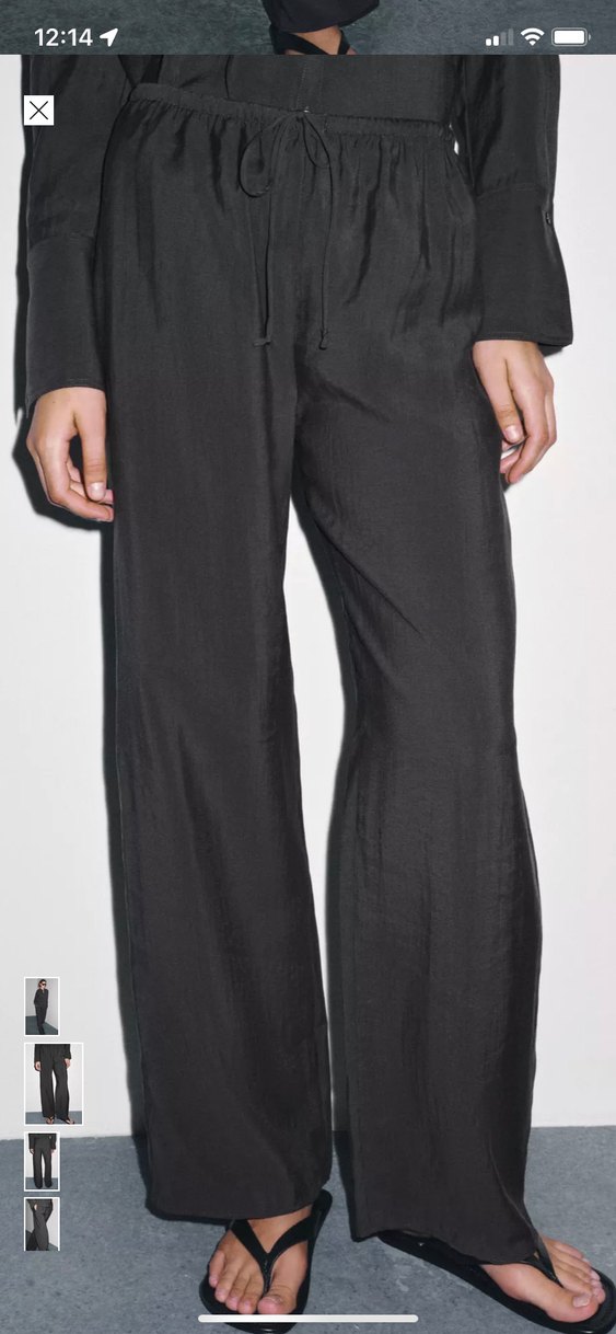 Zara Siyah Kadın pantolon - İpeksi, Saten - Görsel 2