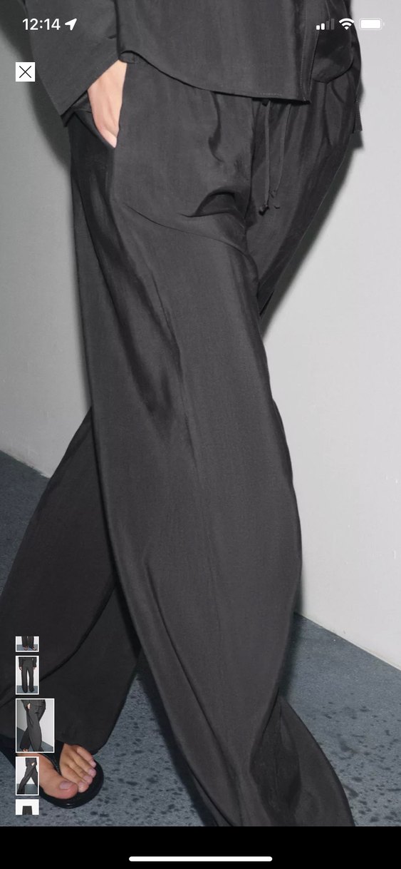 Zara Siyah Kadın pantolon - İpeksi, Saten - Görsel 4