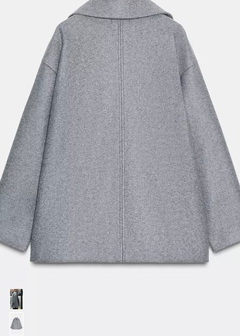 Zara antrasit Gri Çift Düğmeli Kaban - Görsel 4