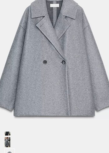 Zara antrasit Gri Çift Düğmeli Kaban - Görsel 3
