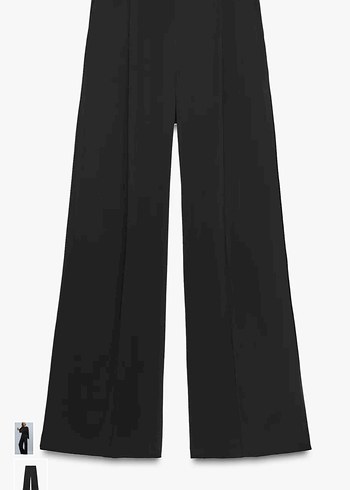 Zara Siyah Salaş Uzun Kadın Kumaş Pantolon - Görsel 2