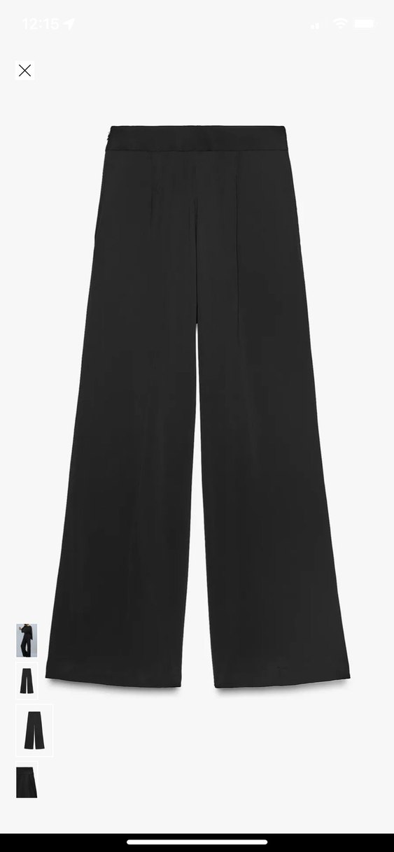 Zara Siyah Salaş Uzun Kadın Kumaş Pantolon - Görsel 3
