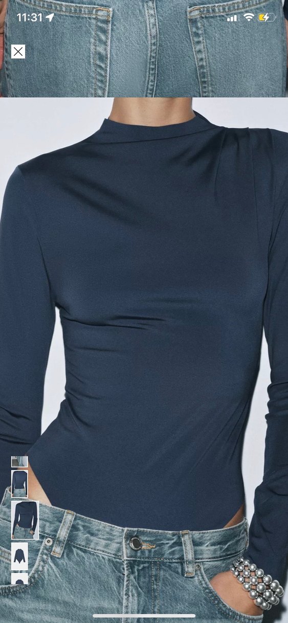 Zara Drapeli Yüksek Yakalı Kadın Bluz - Görsel 5