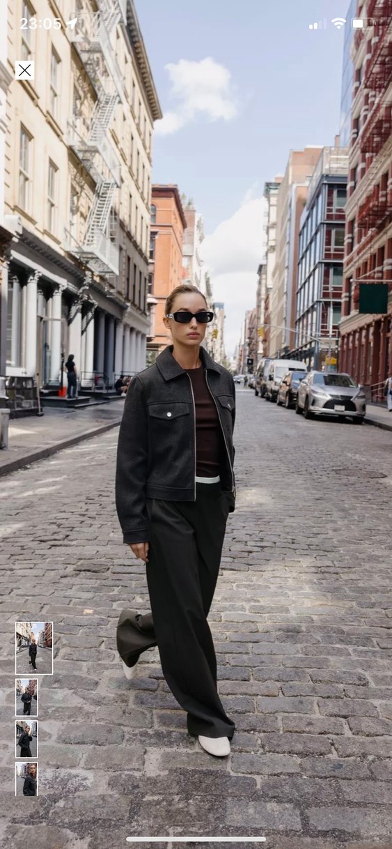 Zara Gri Fermuarlı Kadın Ceket - Görsel 3