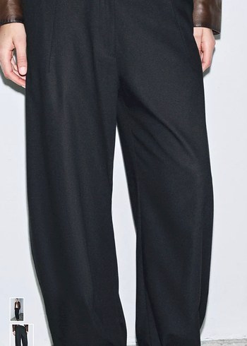 Zara Siyah Pilili Kadın Ofis Pantolonu - Görsel 4