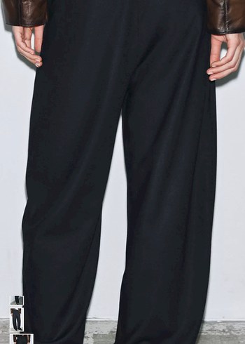 Zara Siyah Pilili Kadın Ofis Pantolonu - Görsel 5