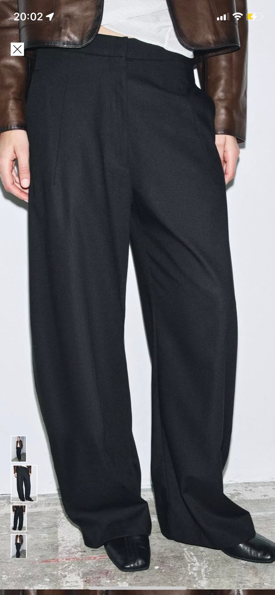 Zara Siyah Pilili Kadın Ofis Pantolonu - Görsel 4
