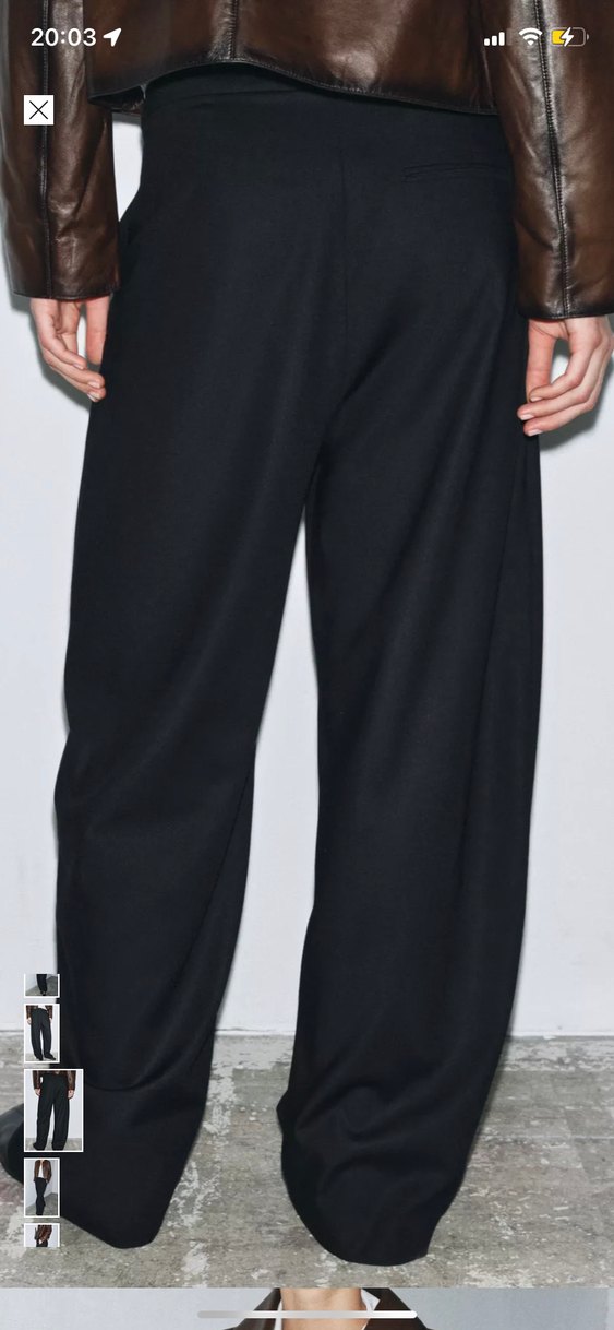 Zara Siyah Pilili Kadın Ofis Pantolonu - Görsel 5