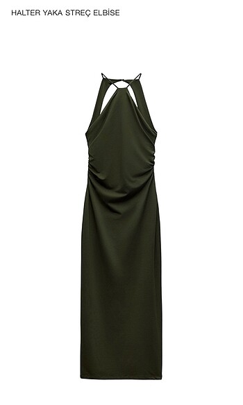 Zara halter yaka streç elbise sıfır etiketli