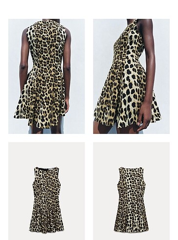 s Beden Zara leopar mini elbise sıfır etiketli