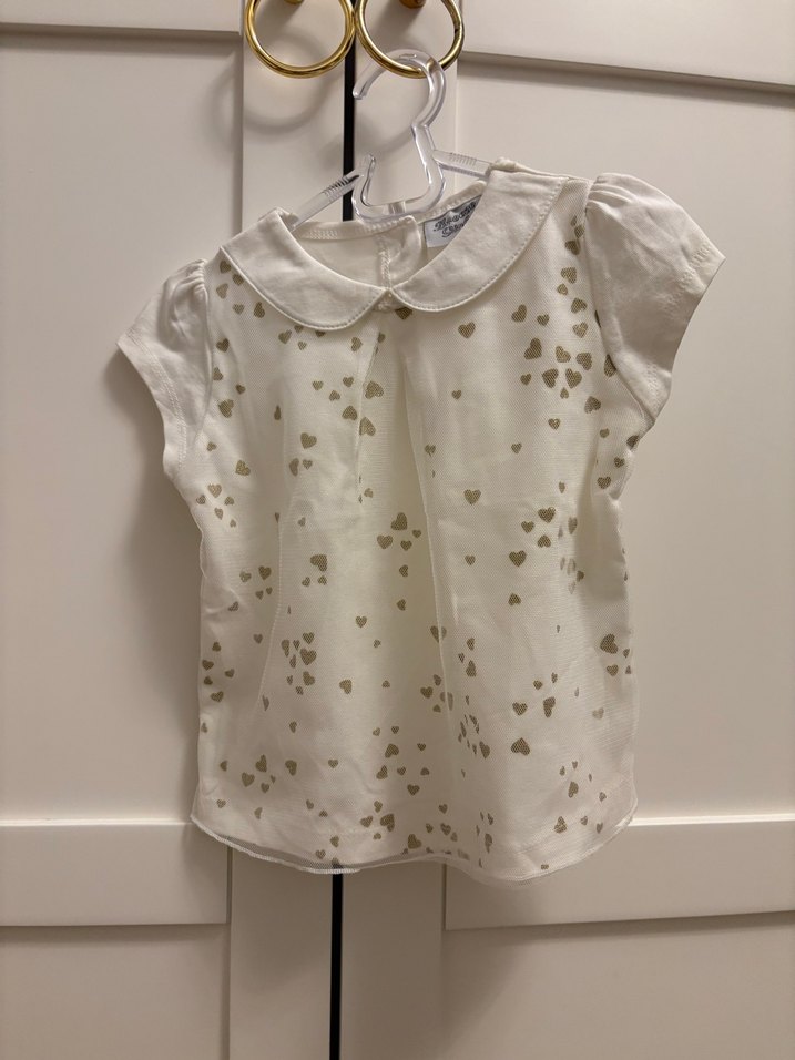 Kız Çocuk Kısa Kollu Pamuklu Baskılı Bluz - Görsel 2