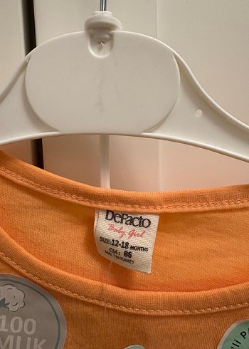 Turuncu Kısa Kollu Bebek Kız Takımı - Görsel 2