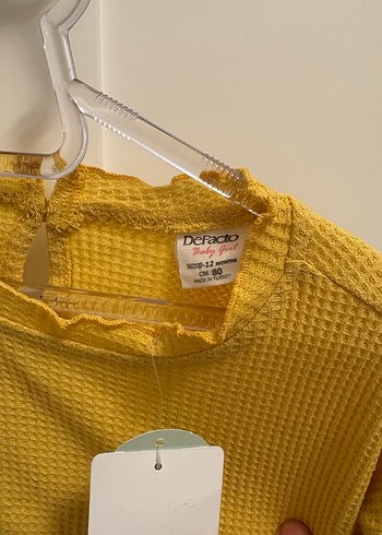 Sarı Keten Kız Çocuk Uzun Kollu Bluz - Görsel 2