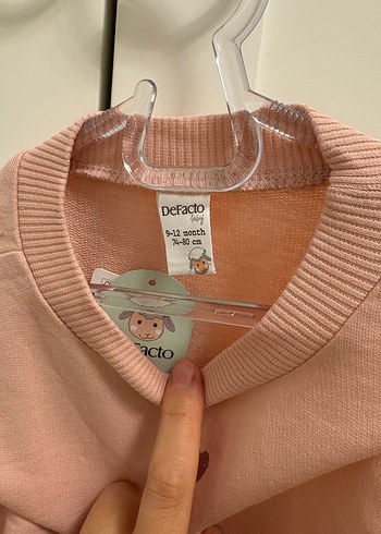 Kız Çocuk Pembe Kalp Baskılı Sweatshirt - Görsel 2