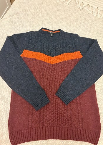 Renkli Yün Örgü Erkek Kazaklars/m bedenler - Görsel 4