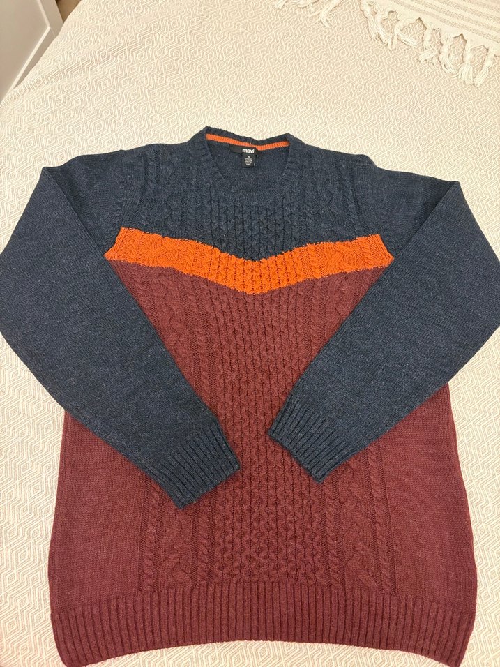 Renkli Yün Örgü Erkek Kazaklars/m bedenler - Görsel 4