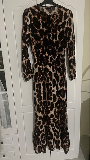L beden leopar desen elbise