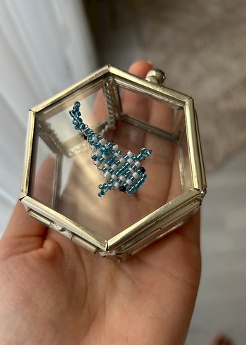 Beden Turkuaz Boncuklu Mini Charm