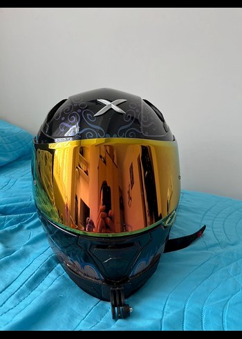 Desenli Siyah Seramik Motosiklet Kaskı - Görsel 5