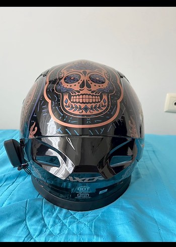 Desenli Siyah Seramik Motosiklet Kaskı - Görsel 4