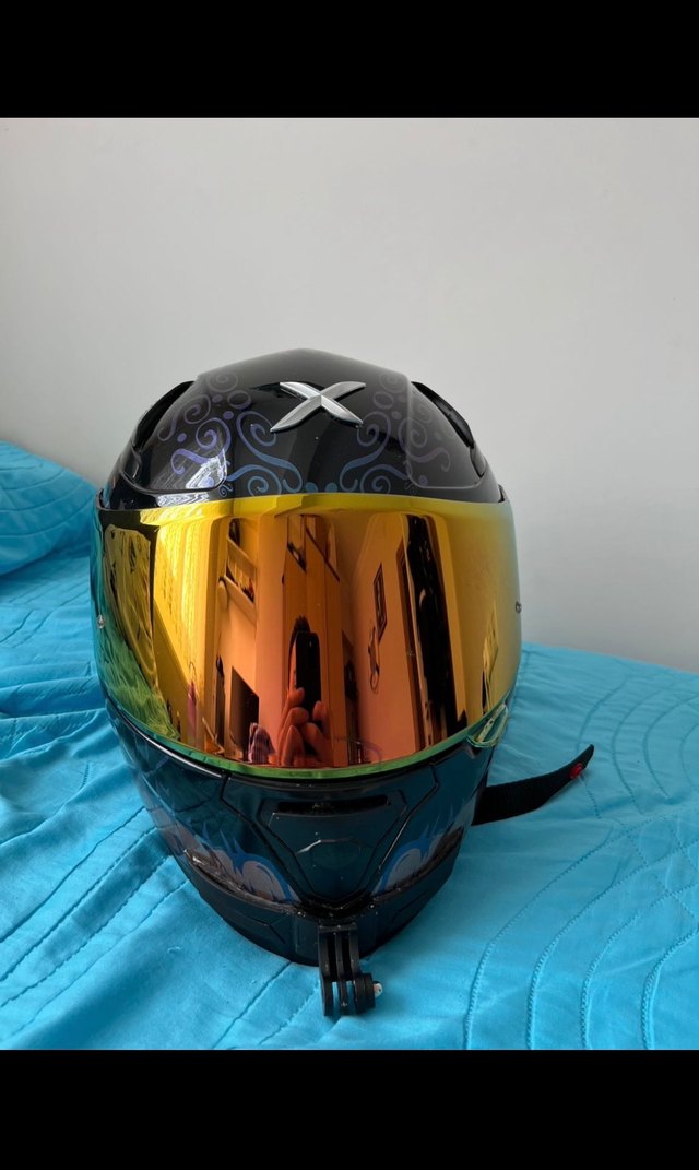 Desenli Siyah Seramik Motosiklet Kaskı - Görsel 5