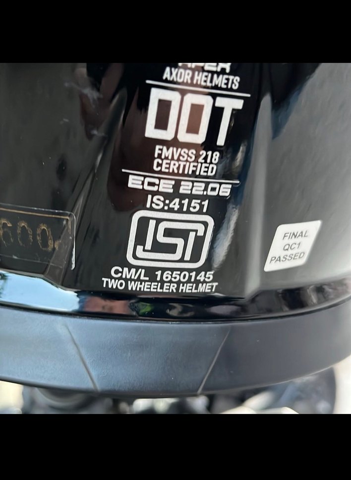 Desenli Siyah Seramik Motosiklet Kaskı - Görsel 2