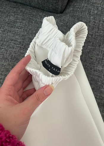 Beyaz Kadın scuba Pantolon - Görsel 3