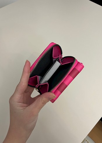 Pembe Çizgili Fermuarlı Kadın Cüzdanı - Görsel 3