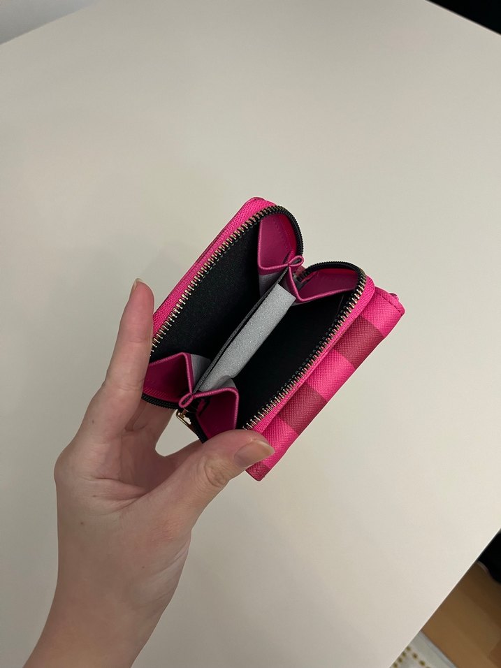 Pembe Çizgili Fermuarlı Kadın Cüzdanı - Görsel 3