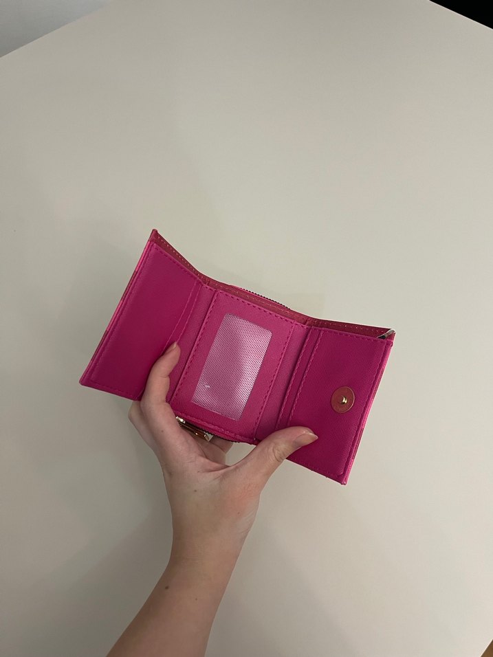 Pembe Çizgili Fermuarlı Kadın Cüzdanı - Görsel 2