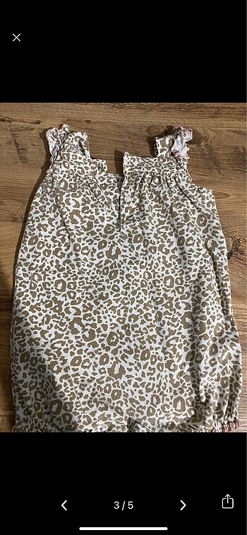 9 Ay Beden Carters Leopar desenli Salopet/Tulum