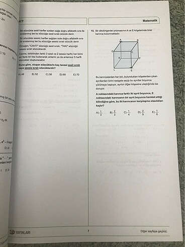  3D Yayınları Ayt Matematik Denemeleri
