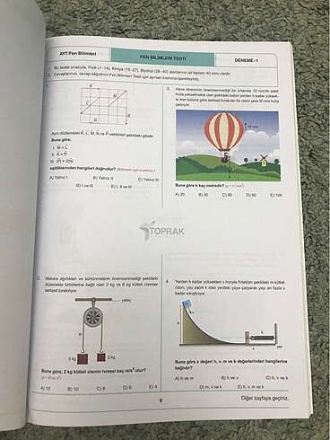  Toprak Yayınları Ayt Fen Denemeleri