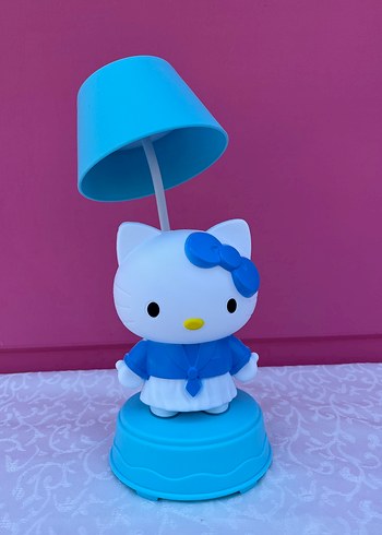 Mavi Hello Kitty Figürlü Masa Lambası
