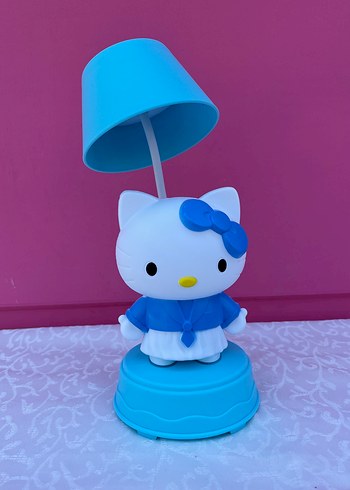 Beden Mavi Hello Kitty Figürlü Masa Lambası