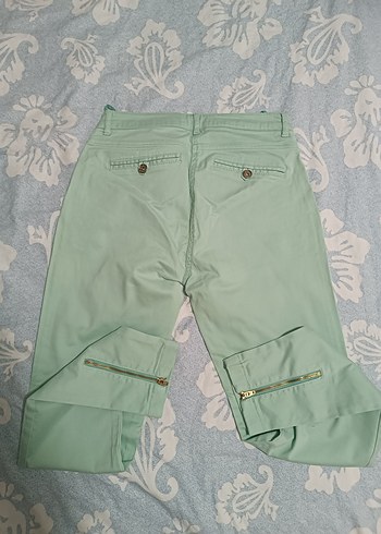 36 Beden mint yeşil Midi Kumaş spor Pantolon