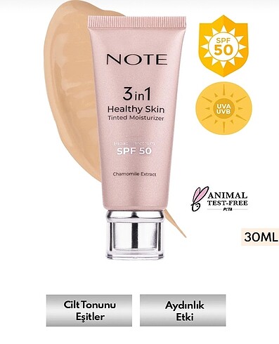 Beden NOTE TON EŞİTLEYİCİ AYDINLATICI KREM