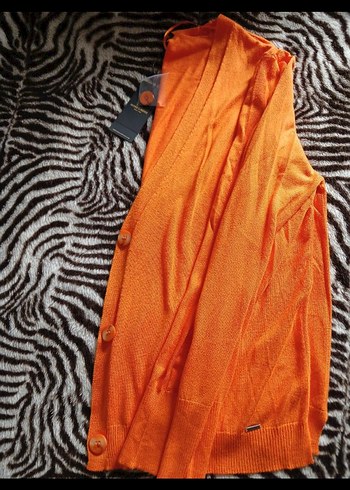 More&More  Turuncu Düğmeli Midi Kadın Hırka - Görsel 6