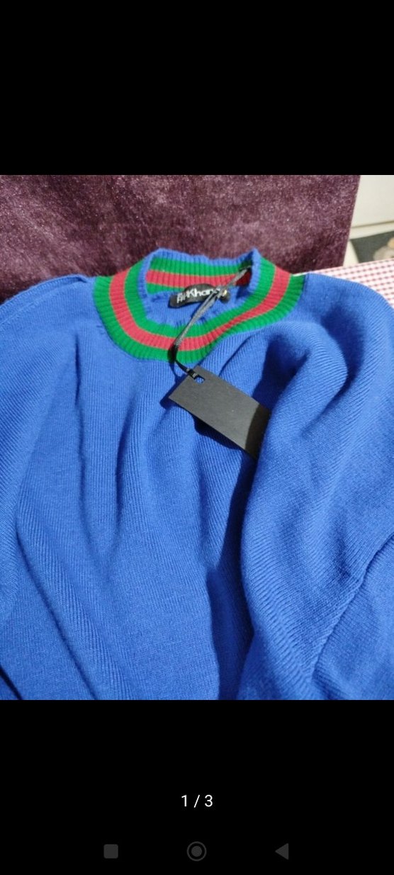 Mavi Bisiklet Yaka Örgü Kadın Kazak - Görsel 2