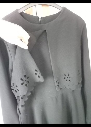 s Beden Siyah Uzun Kollu Minimalist Uzun Elbise