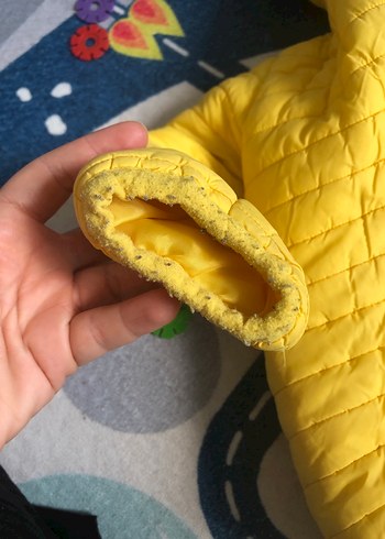 24-36 Ay Beden sarı Renk Sarı Kapüşonlu Erkek Çocuk Mont