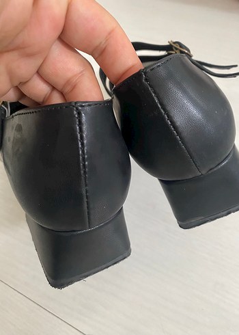 39 Beden siyah Renk Klasik Siyah Tokalı Topuklu Kadın Ayakkabı