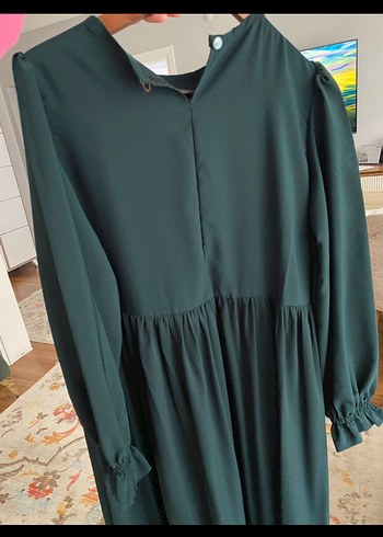 Yeşil Uzun Salaş Elbise - Görsel 4