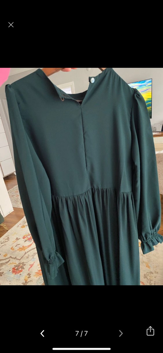 Yeşil Uzun Salaş Elbise - Görsel 4