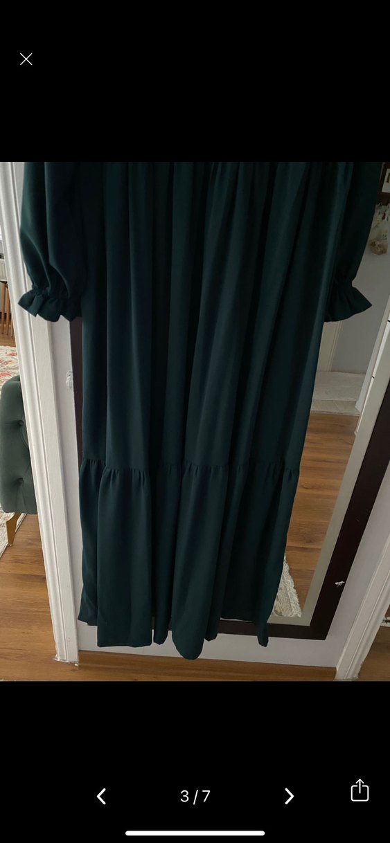 Yeşil Uzun Salaş Elbise - Görsel 2